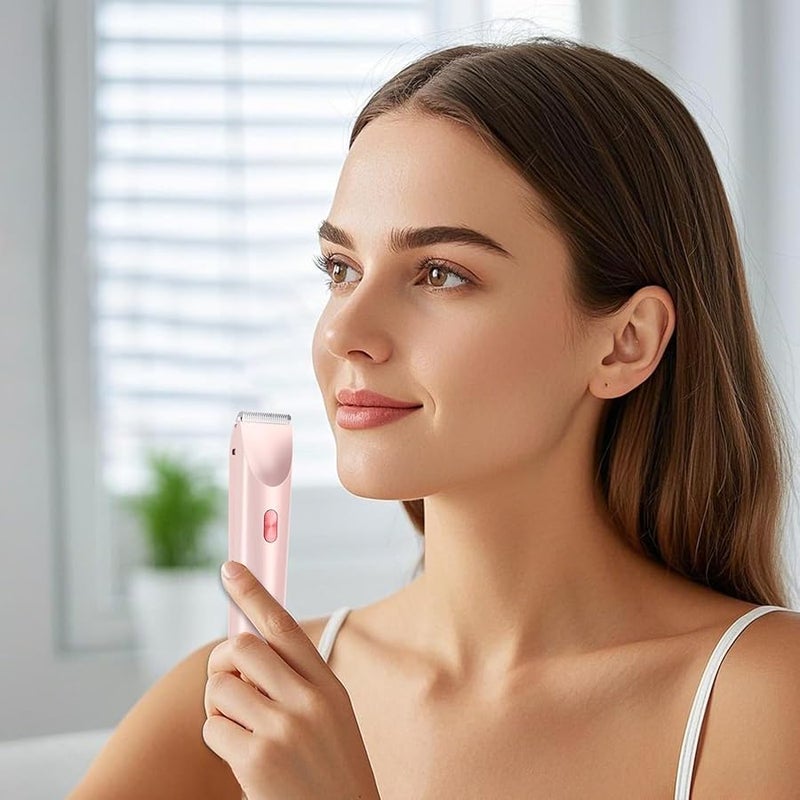 Pink Electric Bikini Shaver Cordless Water Resistant Facial Hair Removal Trimmer for Women - Image 4
